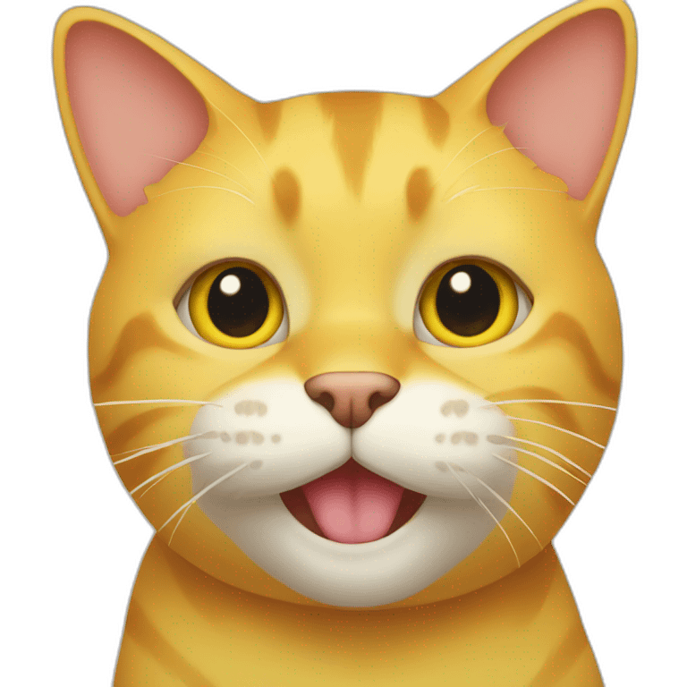 default yellow cat with paw covering mouth  emoji