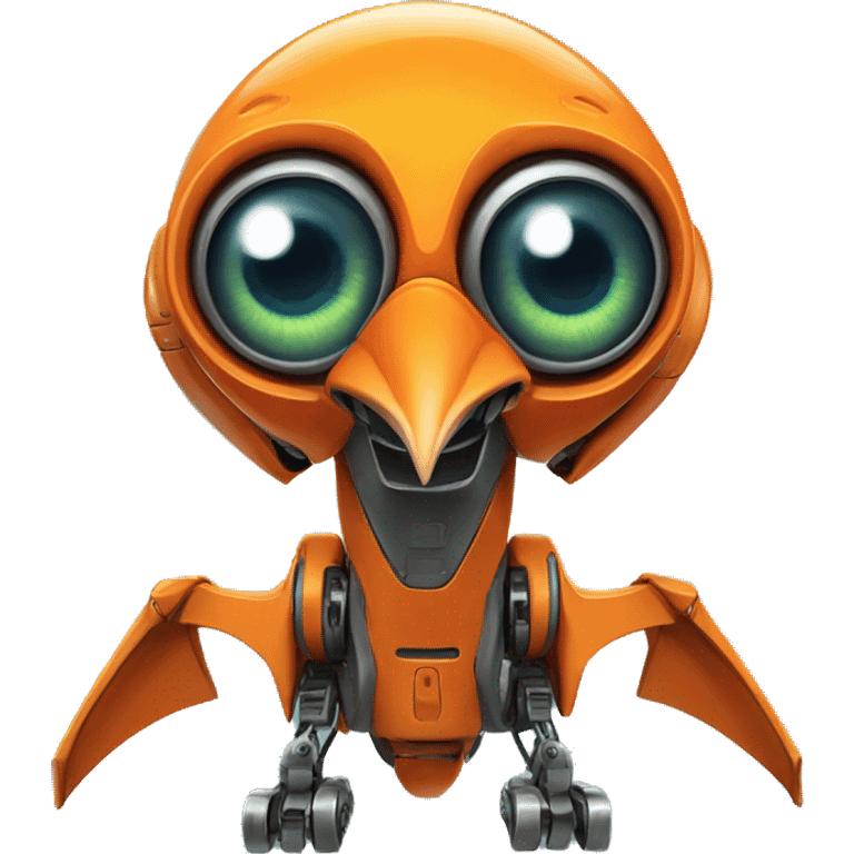 orange pterodactyl robot mechanical with one eye emoji