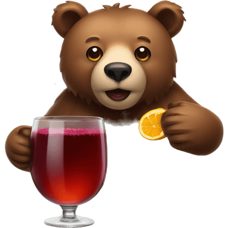 Bear with mulled wine  emoji