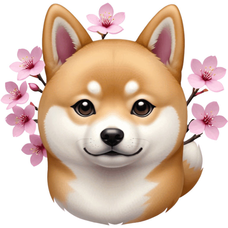 shiba with sakura emoji