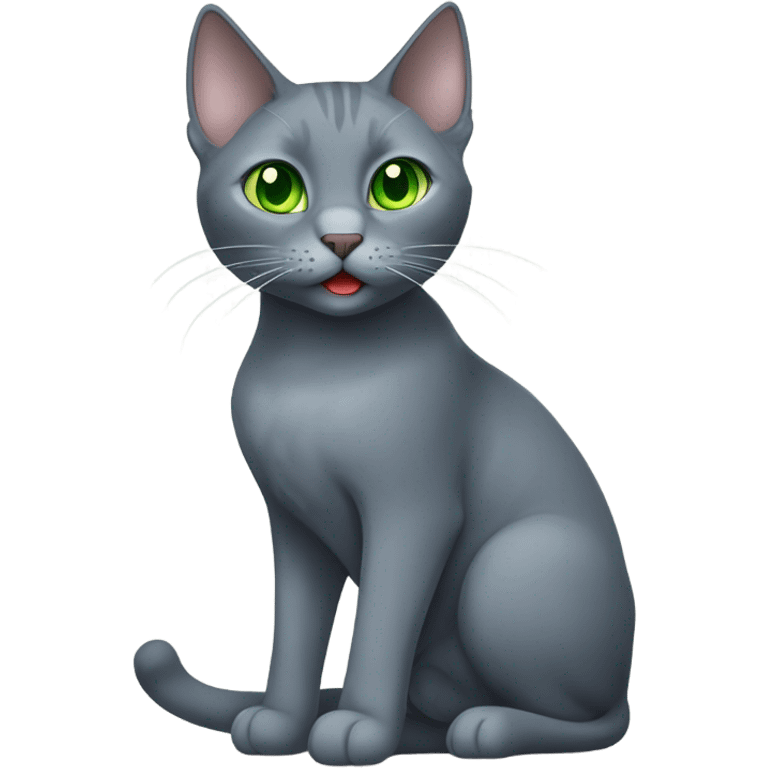 A Russian blue cat meowing emoji