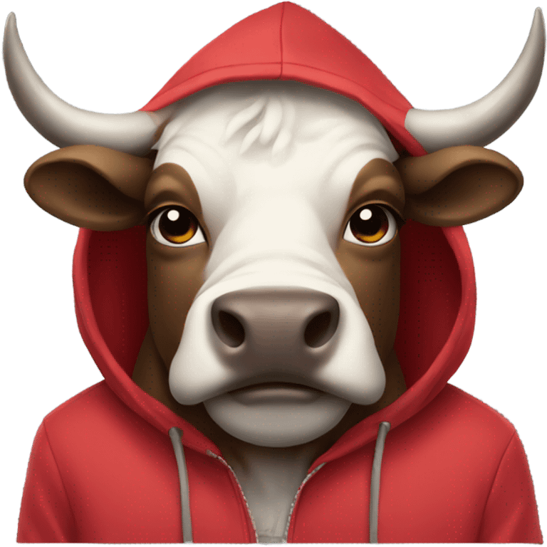 Bull wearing a hoodie emoji