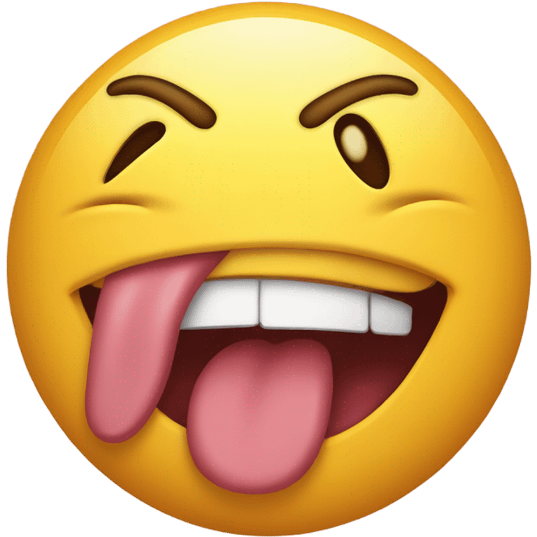 emoji with  johnstonhanging out of its mouth emoji