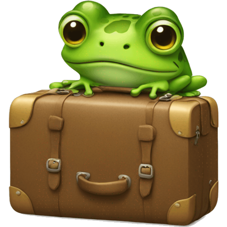 a frog with a suitcase emoji