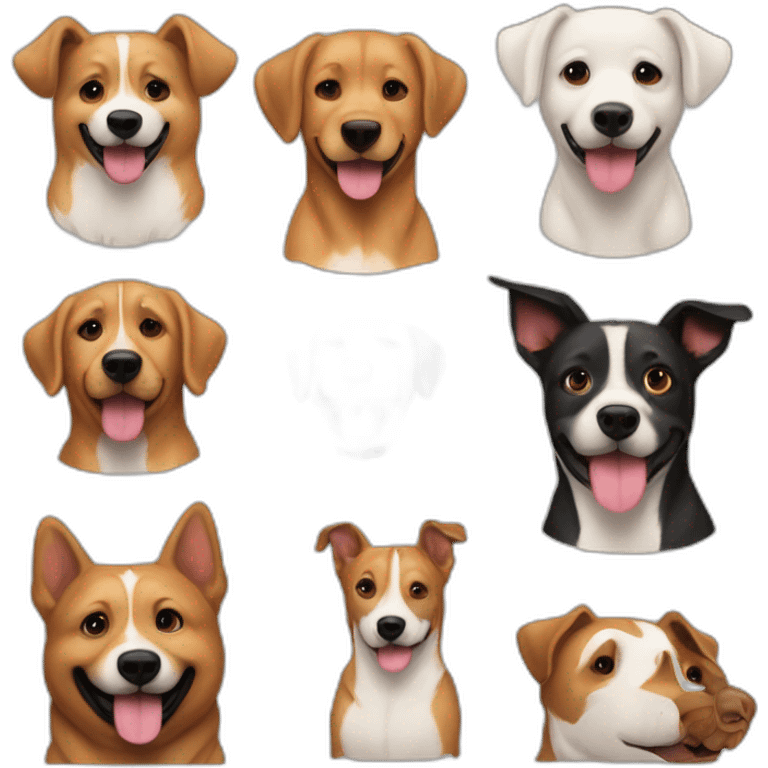 carita feliz con perros y festejando emoji