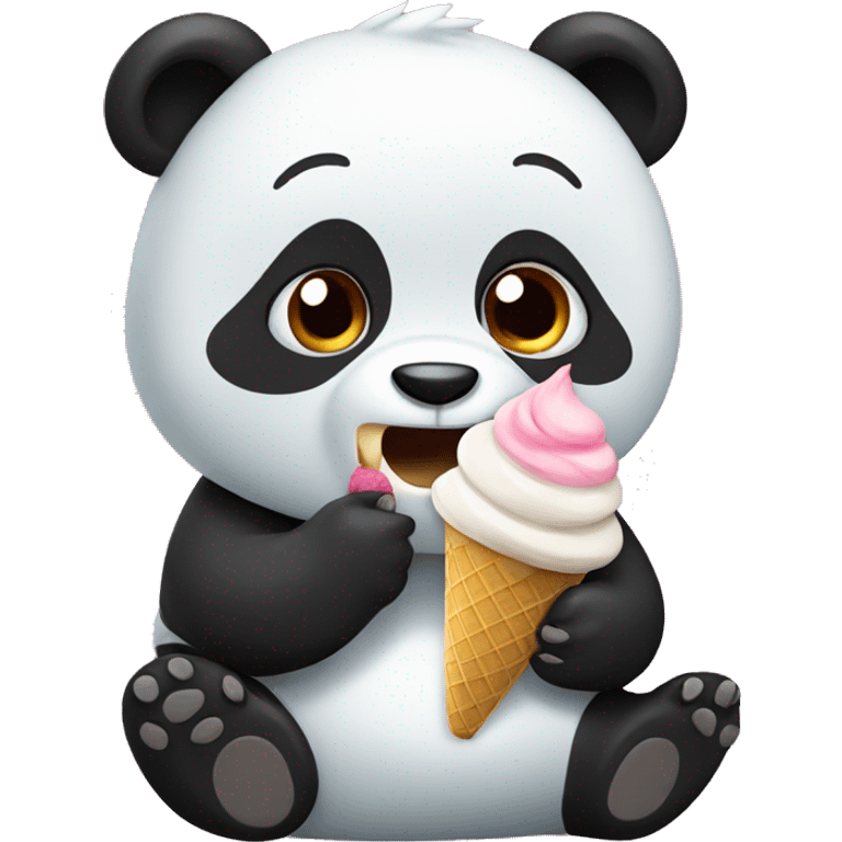 Panda eating ice cream emoji