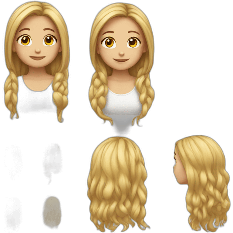 girl long hair emoji