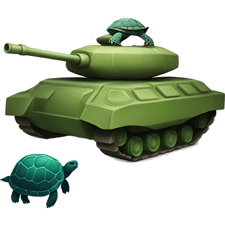 turtle manning a tank emoji