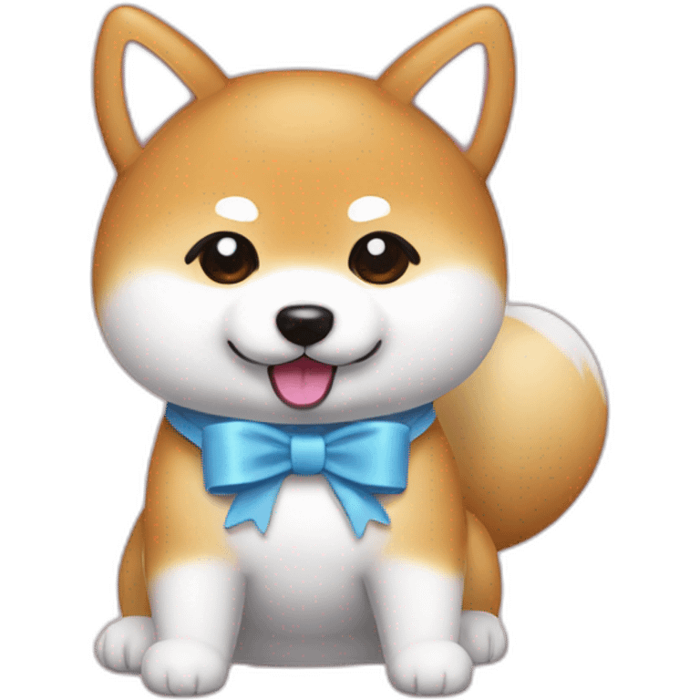 Shiba inu hello kitty style with the bow emoji