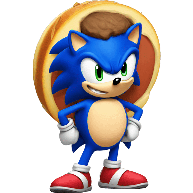 Sonic the hedgehog with large stomach emoji