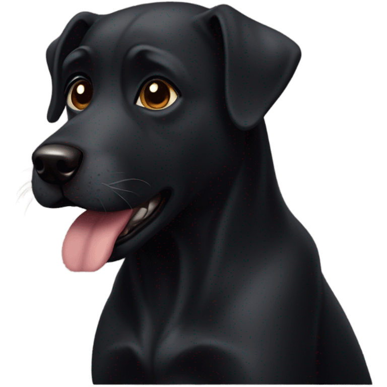 black dog with beard with no mustache emoji