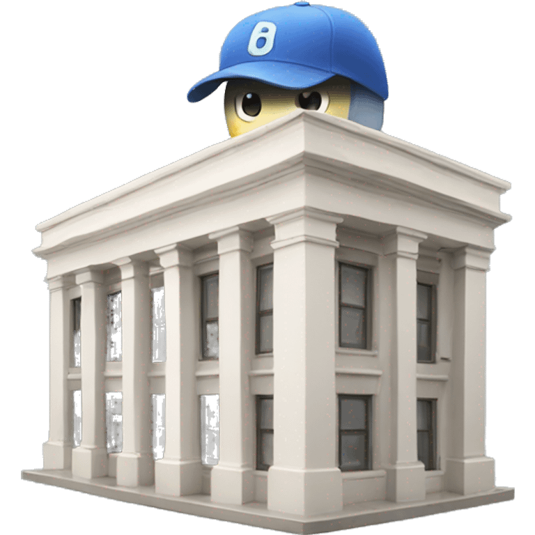 building with cap emoji