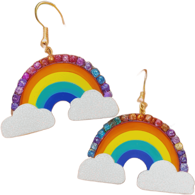 rainbow earrings emoji