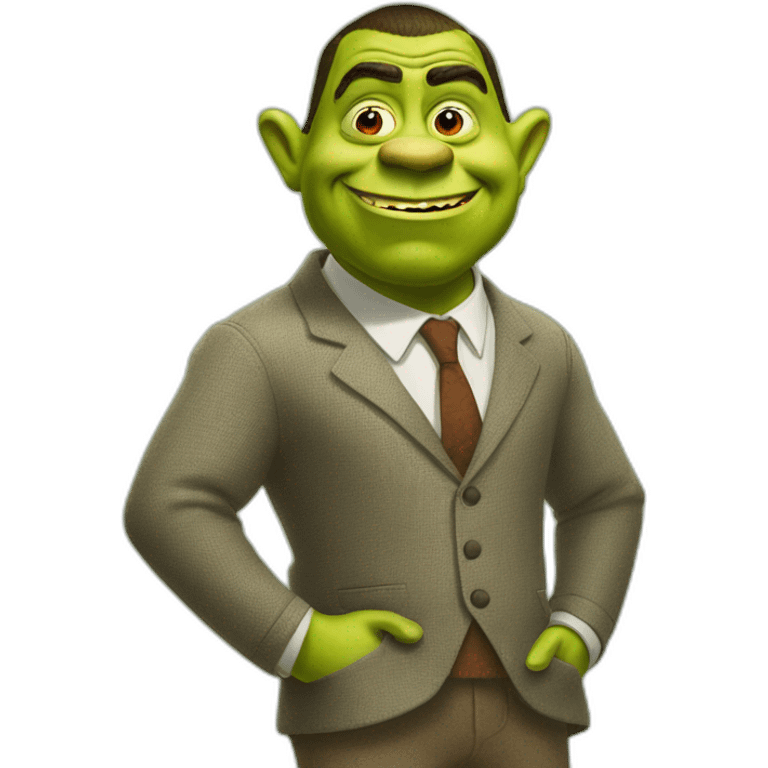 Shrek as Mr. Bean emoji