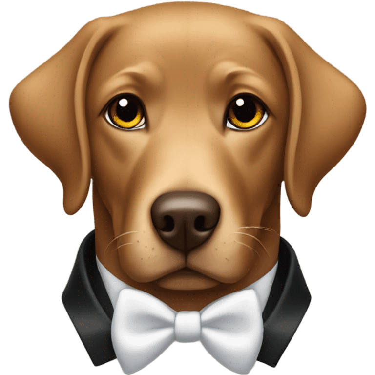 Brown Labrador retriever with a tuxedo on emoji