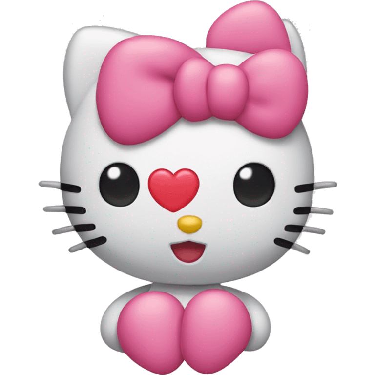 hello kitty with a heart emoji