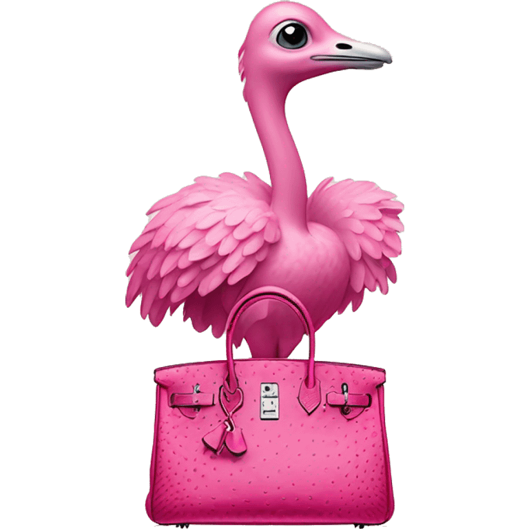 Pink ostrich leather hermes birkin emoji