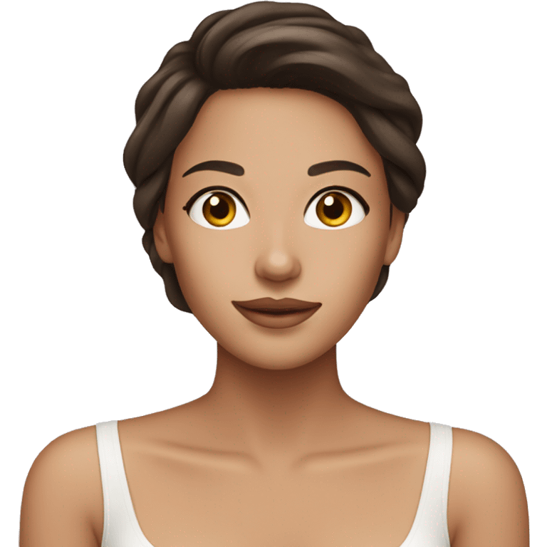 brunette girl doing skincare emoji