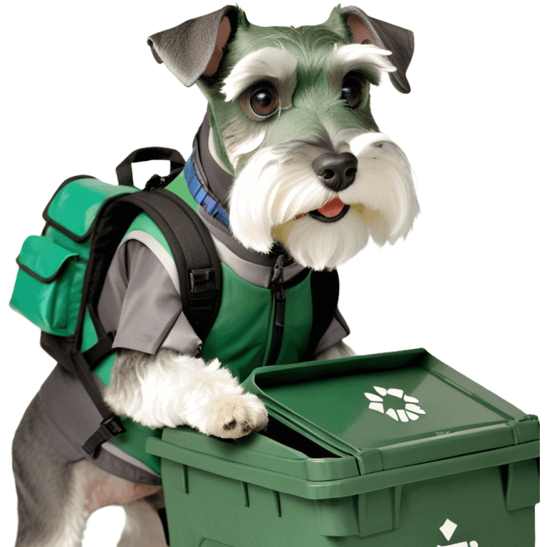 miniature schnauzer dumpster diving  emoji