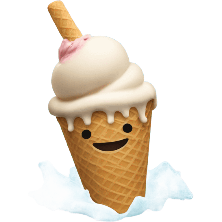 Men swim in ice cream  emoji