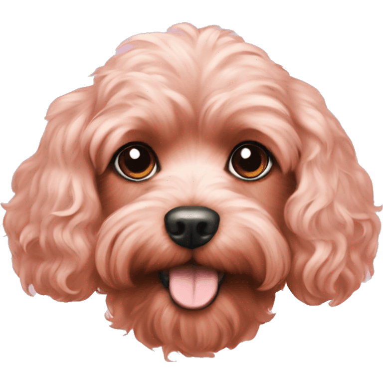 Pastel Pink cavoodle face emoji