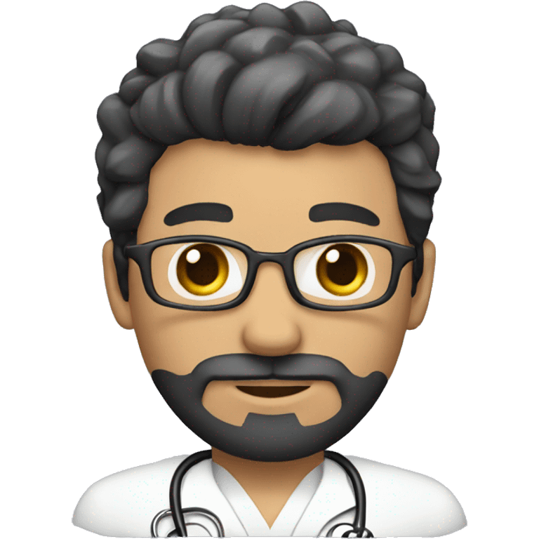 male doctor with black beard and a crown emoji