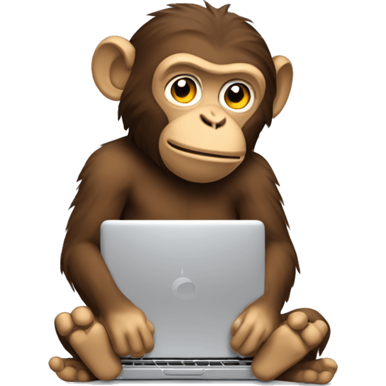 Tired monkey typing on chromebook emoji