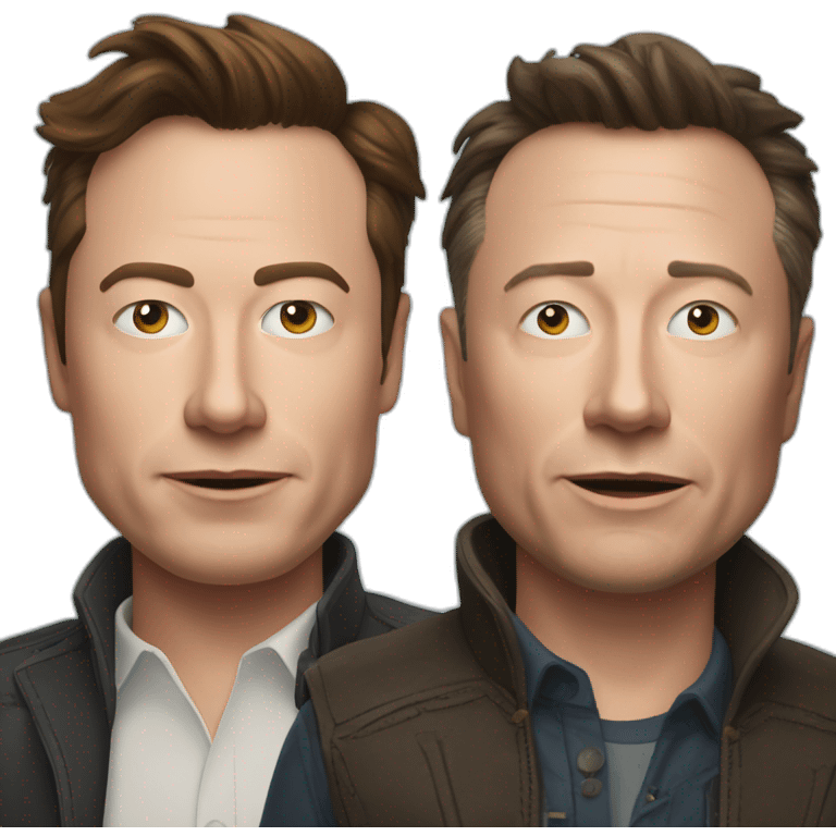 Cross between Elon Musk and Jules Hudson from escape to the country emoji