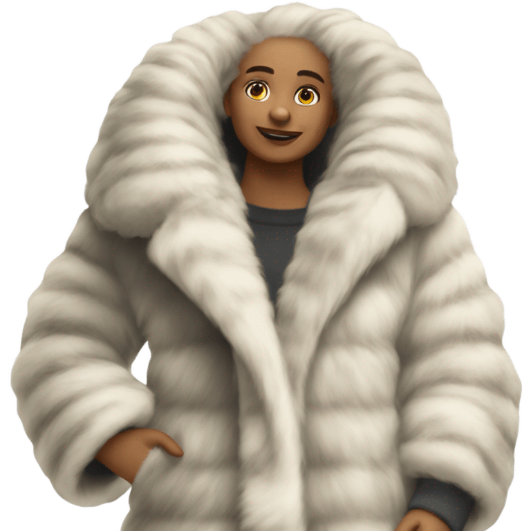 fur winter coat product, clothes, isolated emoji