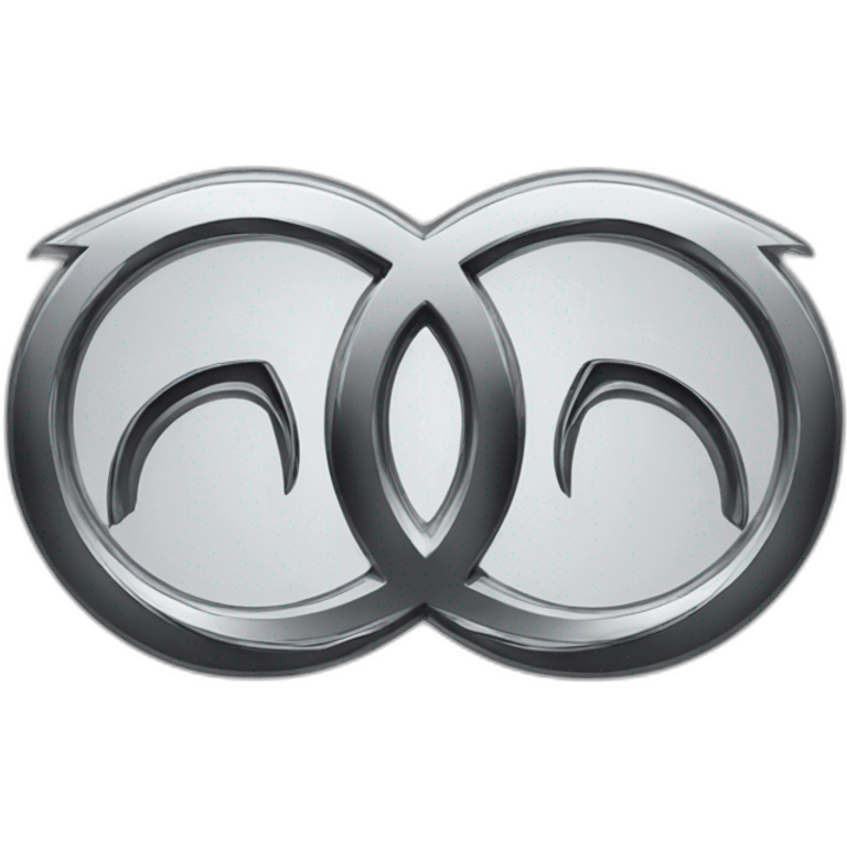 Audi logo, but instead of rings are bmw logos emoji