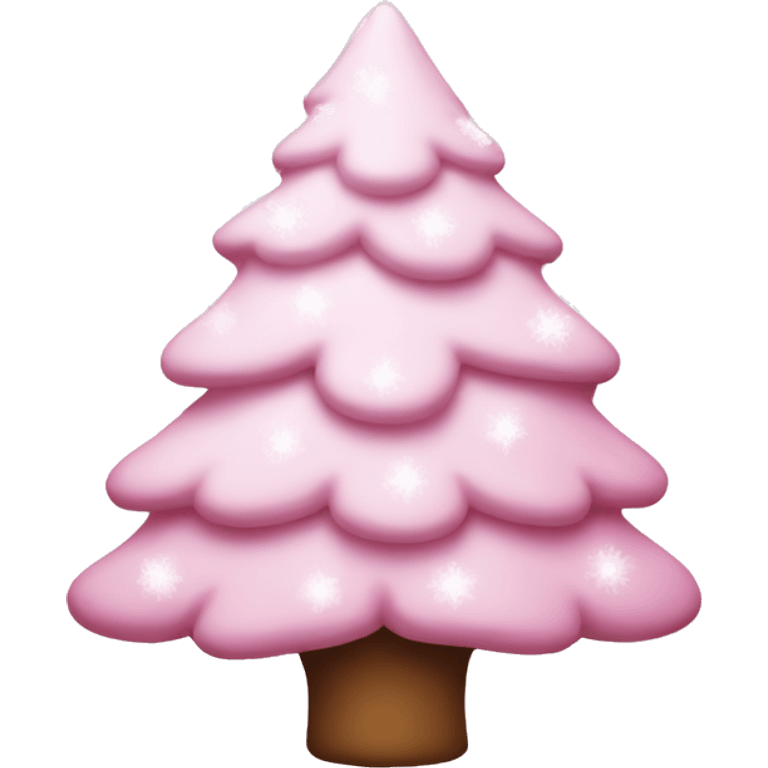 Pastel Pink snowy Christmas tree emoji