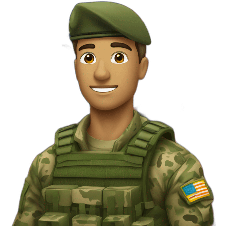 militar do exercito brasileiro com o camuflado típico emoji