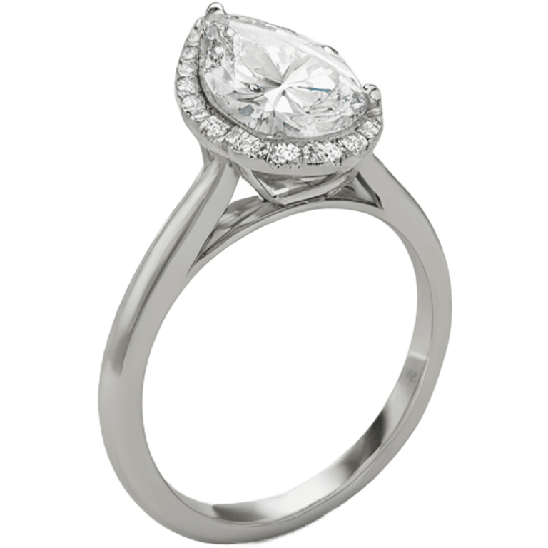 Engagement ring white gold pear shaped diamond  emoji