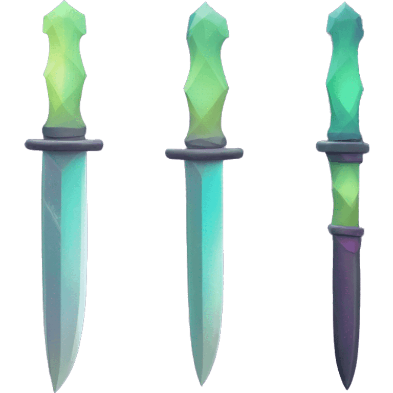 45° angle Aurora borealis purple teal lime green dagger knife sword emoji