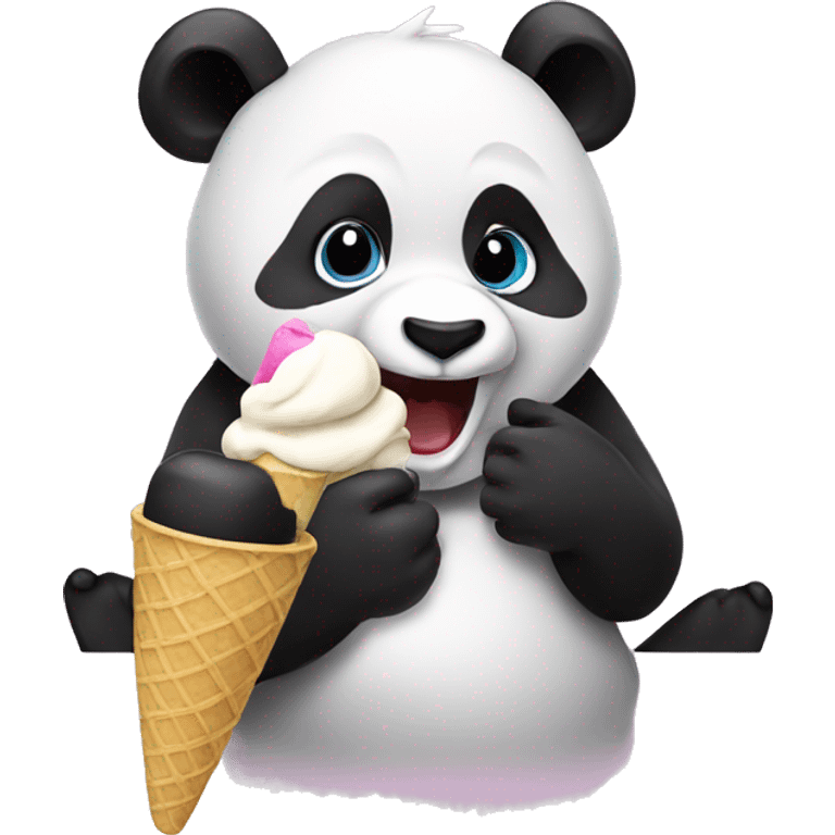 Panda eating ice cream emoji