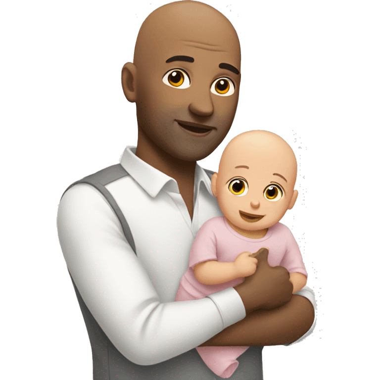 bald man with baby emoji