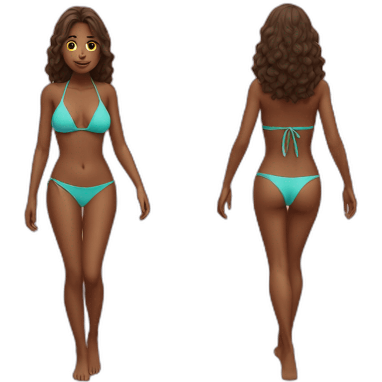 bikini girl out of water as seen from behind emoji