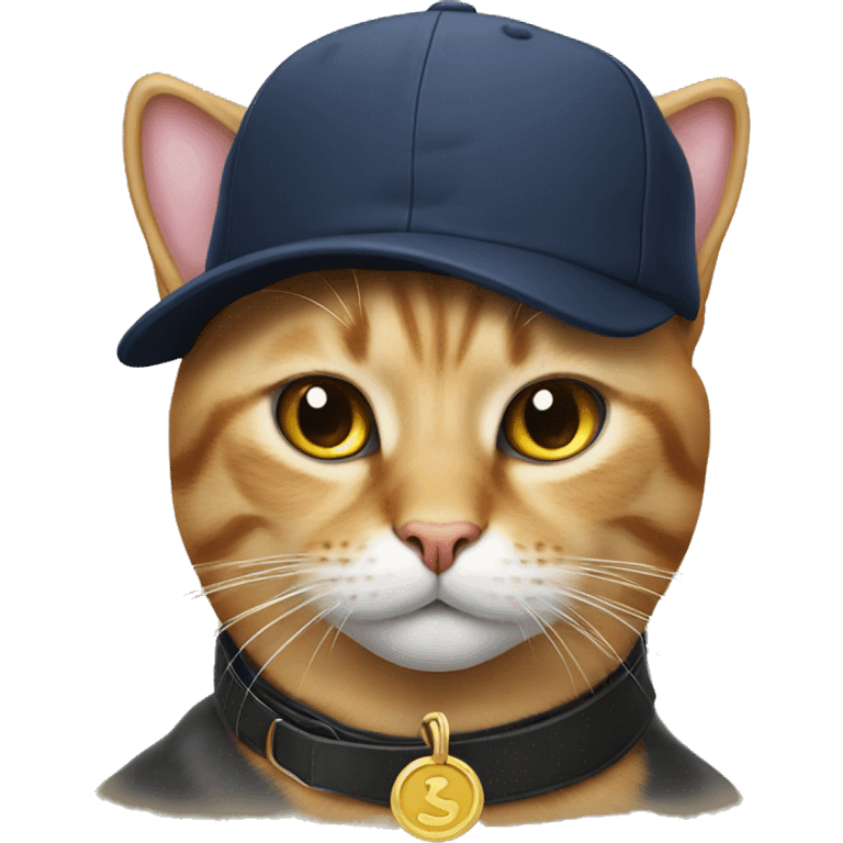 CAT with a cap and a colar emoji