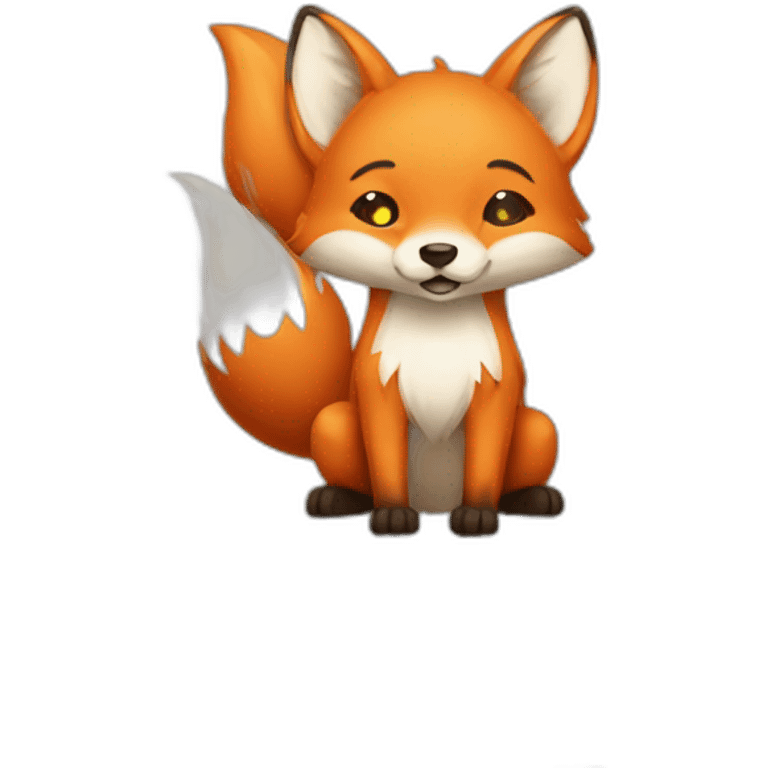 fox with 9 big lotusshaped tails at back emoji