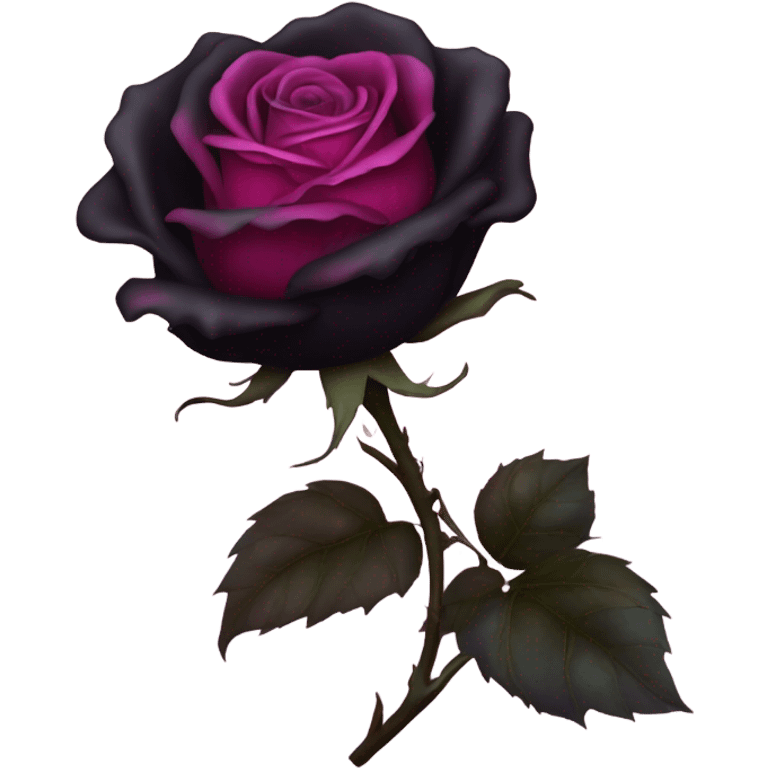 black burning rose with pink fire emoji