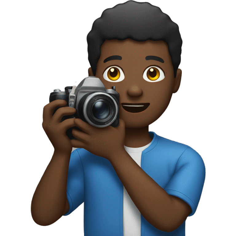 black man holding camera emoji