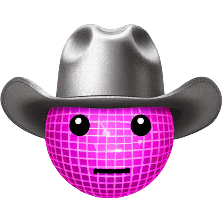 disco ball with a pink cowboy hat emoji