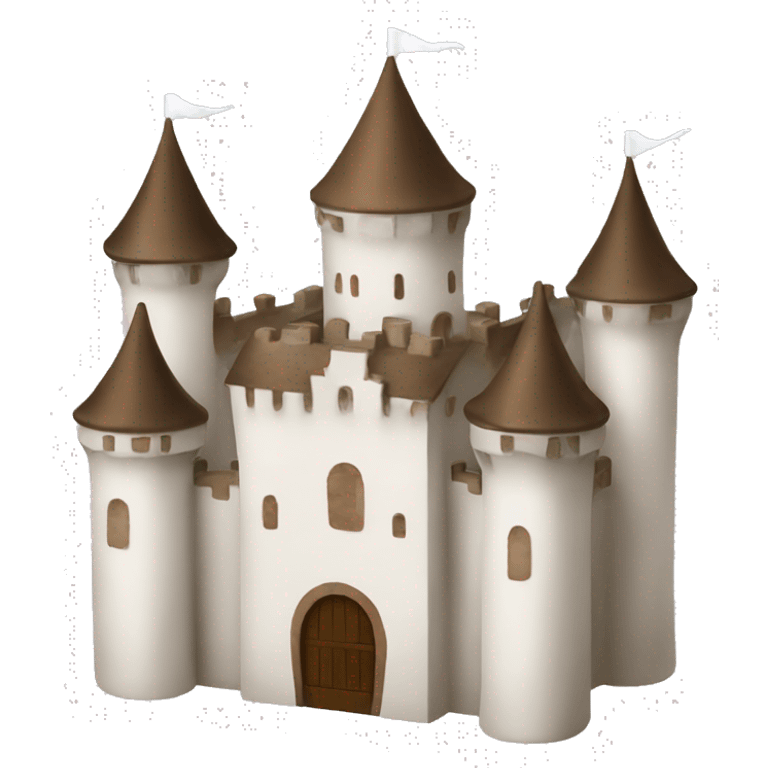 White and brown Castle emoji