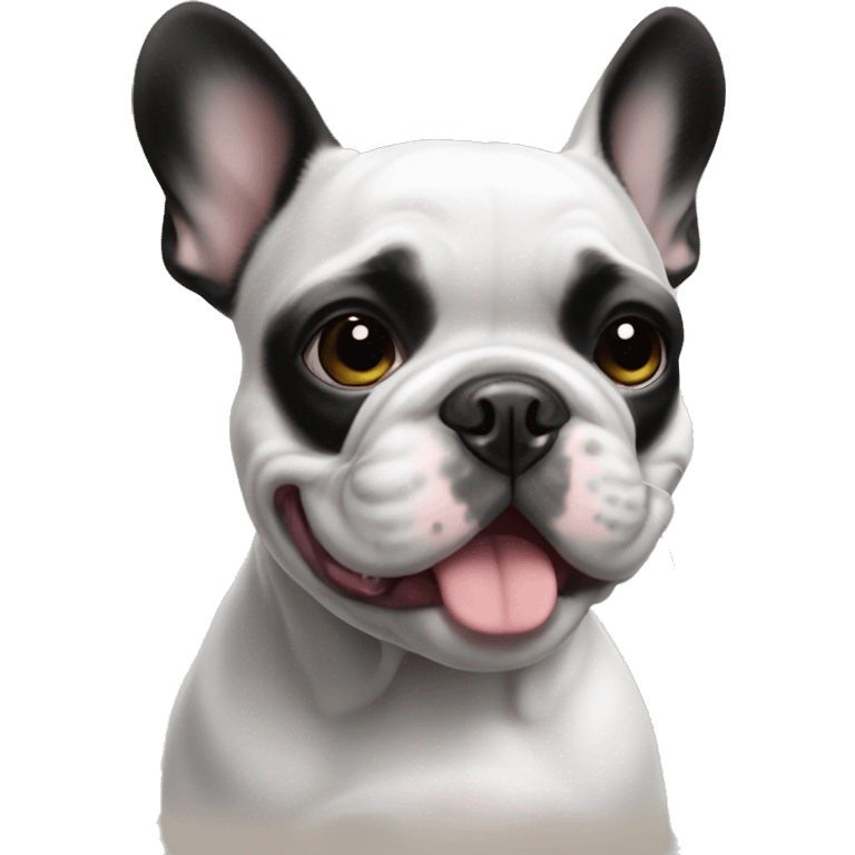 Black and white Frenchie emoji