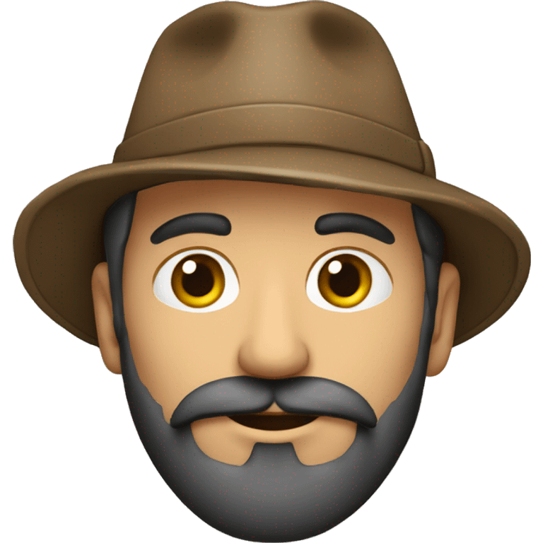 Hombre calvo con barba y gorra emoji