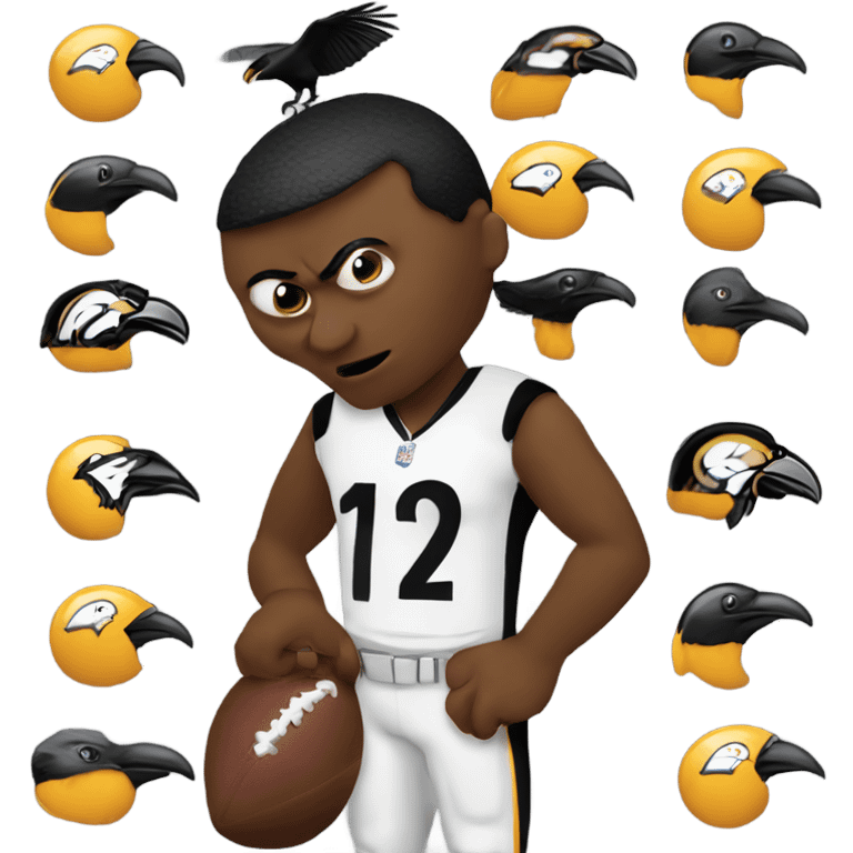 Steelers eating a raven emoji