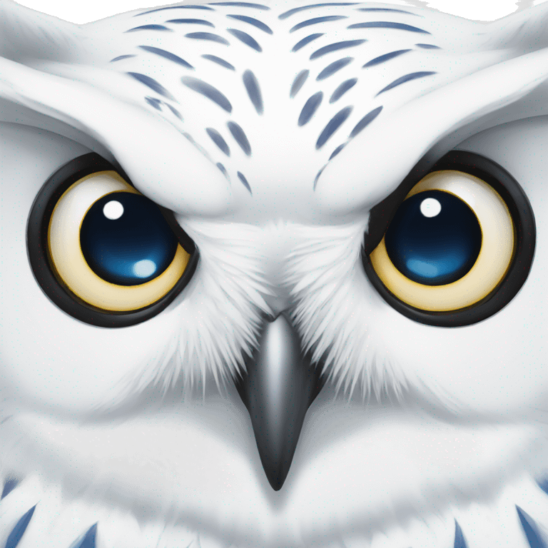 White owl blue eyes sacred emoji