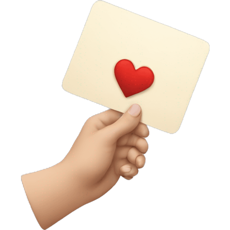 hand holding a card emoji