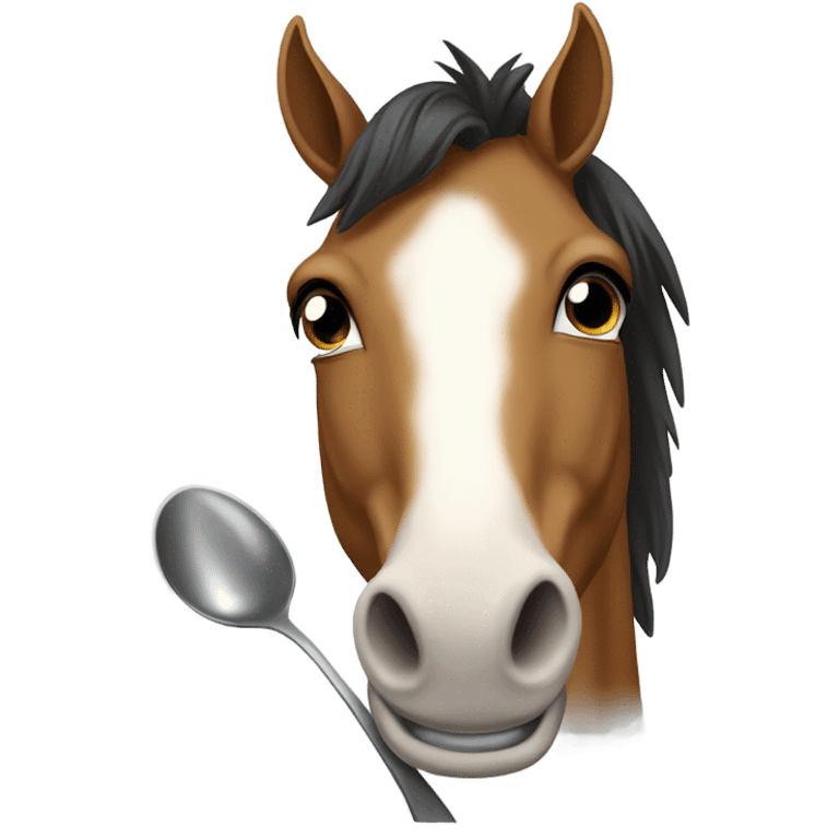 Horse with a spoon emoji