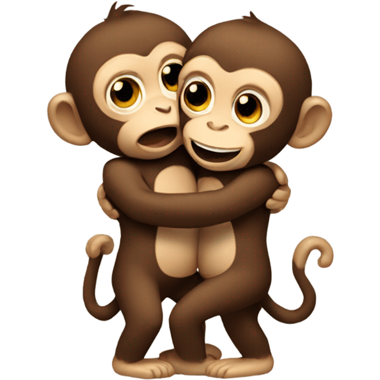 Two hugging monkeys emoji